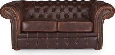 Produktbild von Chesterfield Ledersofa 2-Sitzer - Vintage Leder - Braun - CLOTAIRE