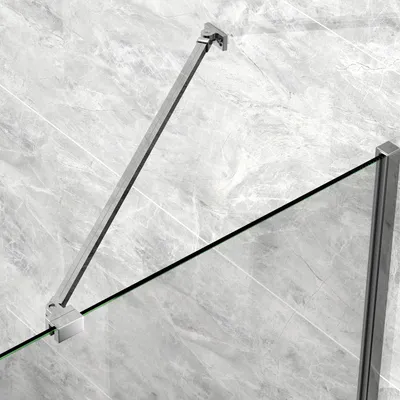 Immagine prodotto di S'AFIELINA Stabilizzatore per box doccia Barra stabilizzatrice in lega di alluminio per box doccia in vetro spessore 5-6mm, regolazione staffa a muro lunghezza 500mm ,2 pezzi
