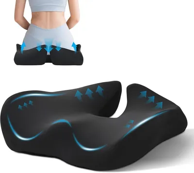 Produktbild von Orthopädisches Sitzkissen, Memory-Foam, extra groß, Steißbeinentlastung, für Bürostuhl