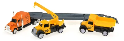 Obrázek produktu pro Stavařský tahač s výbavou 1:64 set 3ks