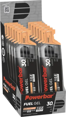 Produktbild von POWERBAR Kohlenhydratgel Fuel 30 Gel Black Line Peach 12x 50 ml