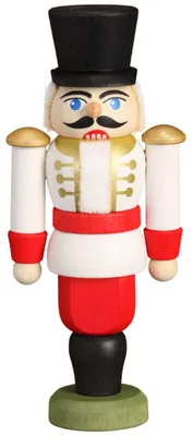 Productafbeelding van Witte houten notenkraker (9 cm) van Seiffener volkskunst