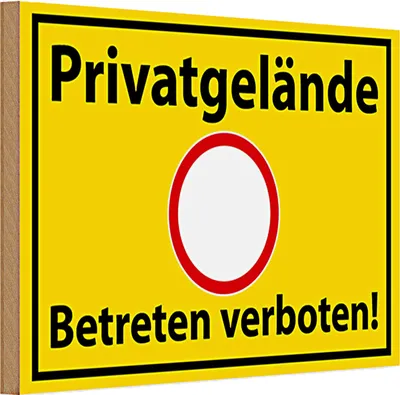 Produktbild von Holzschild Hinweis 30x20cm Privatgelände Betreten Verboten