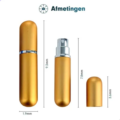 Produktbild von CHPN - Parfümflasche - Nachfüllbare Parfümflasche - Zerstäuber - Reiseflasche - Mini-Flasche zum Mitnehmen - Reiseparfüm - Gold - 2 Stück