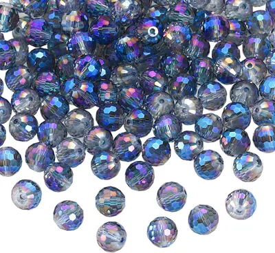 Image de Perles Facetglas, multicolores, 10 mm, 100 pièces, pour la fabrication de bijoux