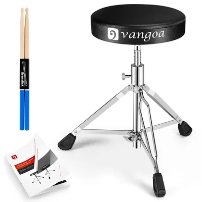 Produktbild von Hocker Drumhocker Drumthron - Klappbar - 4 Höheneinstellungen - Dreibeinig rutschfest - Schwarz