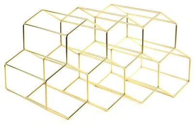 Weinregal aus Metall für 7 Flaschen, Gold
