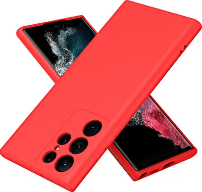Immagine prodotto di Custodia Galaxy S22 Ultra 5G, Custodia protettiva morbida in silicone liquido per Samsung Galaxy S22 Ultra 5G Red