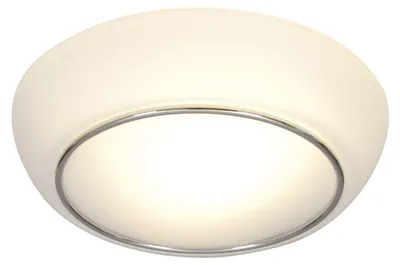 Produktbild von Deckenleuchten - Glas-Deckenleuchte "MANIA", Deckenlampe aus Metall und Glas in chrome, 10 cm hoch, Ø 29 cm, E27-Fassung