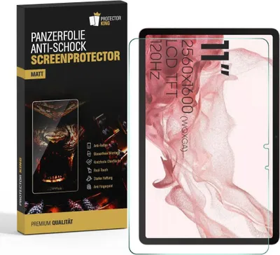 Produktbild von 1x Panzerfolie für Samsung Galaxy Tab S8 ANTI-SHOCK Displayschutz Schutzfolie MATT/ENTSPIEGELT/ ANTI-REFLEX/ ANTI-KRATZ/ ANTI-STOß/ ANTI-BRUCH/ ANTI SPLITTER