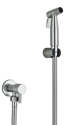 Obrázok produktu pre Sprchová hlavica na toaletu a bidet, montáž na stenu, hadica z nehrdzavejúcej ocele, niklová kefa