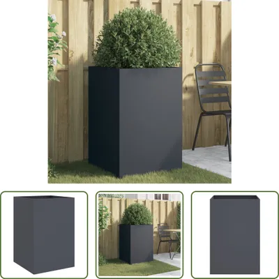 Produktbild von The Living Store Pflanzkübel Anthrazit 52x48x75 cm Kaltgewalzter Stahl