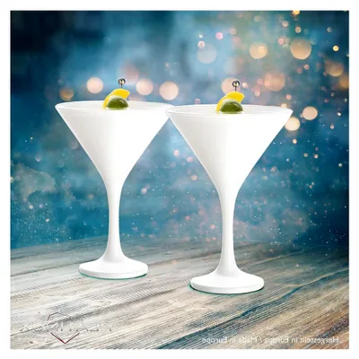 Produktbild von Set von 6 weißen Martini Gläsern 150ml aus Glas