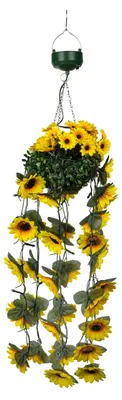 Produktbild von Solar Hängedeko Sonnenblume 70 cm LED Gartenhänger warmweiß