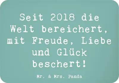 Produktbild von Mr. & Mrs. Panda magnet Spruch 2018 Geburtstag - Meeresbrise - Geschenk, Geburtstagsgeschenk, Pinnwandmagnet, Geburt, Notizhalter, Freude, zettelhalter, Kühlschrankmagnet