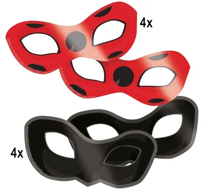 Miraculous Augenmaske  und Cat Noir Augenmaske für Kinder von Vorne