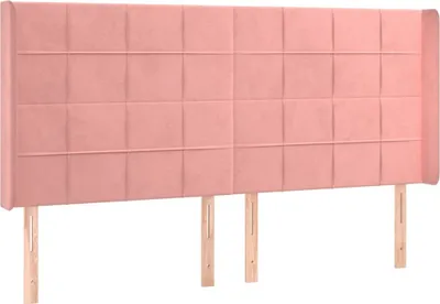 Produktbild von vidaXL Kopfteil mit Ohren Rosa 163x16x118/128 cm Samt