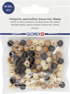 Produktbild von Glorex Holzperle 8 mm braun mix - 80 Stück