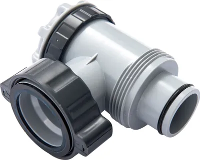 Produktbild von Bestway® Ersatzteil Eckventil (hellgrau) mit Dichtung für Pools mit 38 mm Anschluss
