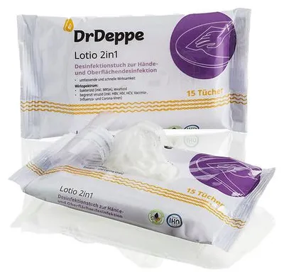Produktbild von DrDeppe Lotio 2in1 Desinfektionstücher
