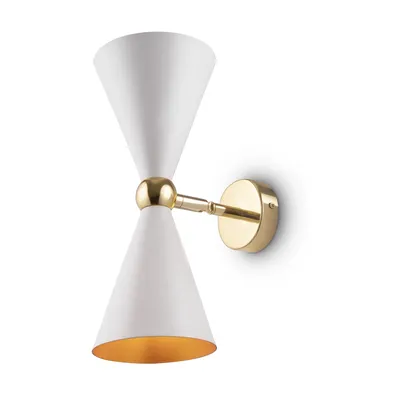 Produktbild von Maytoni Vesper Wandleuchte MOD108WL-02WG 2xE14, Weiß mit Gold, aus Metall, exkl. Leuchtmittel