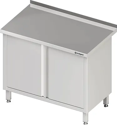 Produktbild von Arbeitsschrank mit Flügeltüren, 1200x700x850 mm, mit Aufkantung, verschweißt