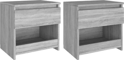 Image de vidaXL Tables de nuit 2 pcs. Gris Sonoma 40x30x39 cm Bois composite
