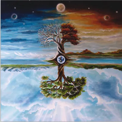 Produktbild von ARTland Wandbild Alu für Innen & Outdoor Jahreszeitenbaum Größe: 70x70 cm