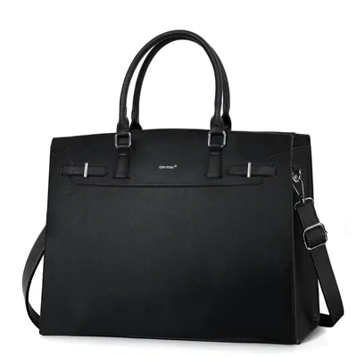Produktbild von Aktentasche Handtasche Damen Shopper Damen Große Schwarz Gross Laptop Tasche 15.6 Zoll Elegant Leder Umhängetasche für Büro Arbeit Schule
