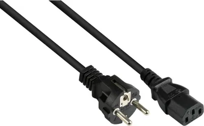 Obrázek produktu pro Síťový kabel Schuko typ EF na C13, 1 m, černý, 10 A, PVC