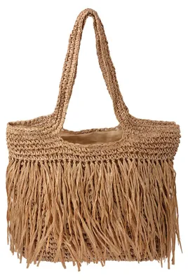 Zdjęcie produktu dla Torba plażowa Clayre & Eef 42x42 cm brązowa syntetyczna