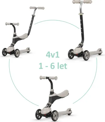 Image de QPLAY Scooter Sema Beige, 5 en 1, pour les 1-6 ans