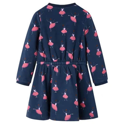 Image de vidaXL Robe pour enfants bleu marine 128
