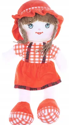 Produktbild von Niedliche Plüschpuppe mit Samtkleid, 50 cm
