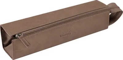 Produktbild von Rhodia 319014C, Hartschalenetui für Stifte, Kunstleder, Graubraun, Einfarbig, Reißverschluss, 230 mm