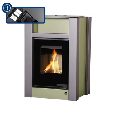 Image de HS FLAMINGO poêle-cheminée AQUAFLAM VARIO LEND 11/7 kW - olive - contrôle électronique