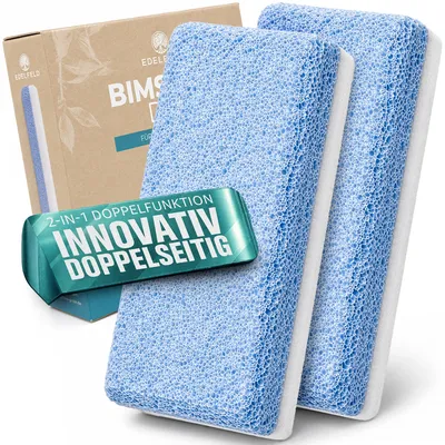 Produktbild von Bimsstein Fußpflege [Doppelseitig] – Bimsstein Hornhaut entfernen Fuß - Innovativer Bimsstein mit Doppelwirkung für Glatte & Weiche Füße von Edelfeld
