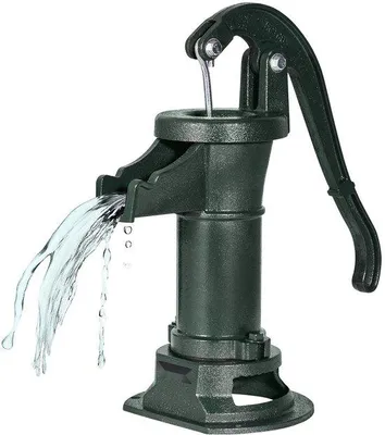 Produktbild von Schwengelpumpe Antik Vintage - Brunnenpumpe Handpumpe - Gusseisen - Förderhöhe 7,6 m - NPT 3,18 cm Anschluss - Nostalgie-Design - Für Garten & Teich - Grün