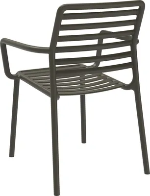 A single chair shown from the back on a white background.