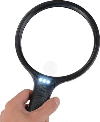Produktbild von Profi Vergrößerungsglas Taschenlupe Jumbo Leselupe Juwelier Leuchtlupe 3 Led