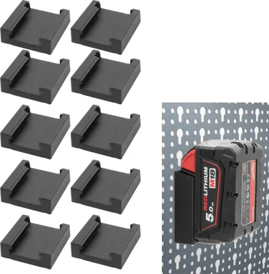 Produktbild von 10x Akkuhalter Milwaukee für Küpper Lochwand M18 Halterung Akkuhalter Wandhalter 18V