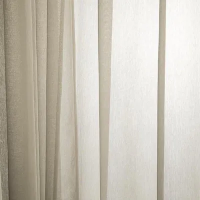 Halbtransparente Voile Gardinen mit Ösen, moderner Leinenlook, Set von 2 für das Kinderzimmer, 235 x 140 cm, beige