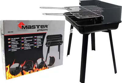 Produktbild von Master Grill & Party Holzkohlegrill rechteckig klappbar tragbar MG936