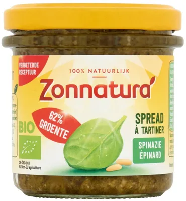 Productafbeelding van Zonnaturagroentespread spinazie (135 gr)