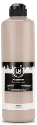 Produktbild von LM-Kreativ Möbelfarbe 500 ml, Greige wie Lehm – hochdeckender Möbellack matt für Holz, Metall & Kunststoff, ohne Schleifen