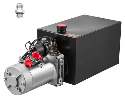 Produktbild von SucceBuy 10-Liter-Hydraulikaggregat für Kippanhänger, max. Druck 22 MPa, Förderleistung 3,4 L/min, 12 V DC Hydraulikpumpe mit Metalltank, Schwarz