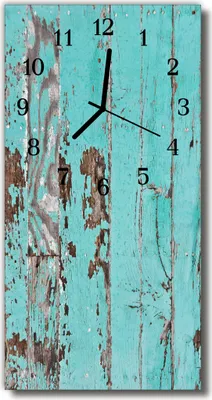 Produktbild von Tulup Glasuhr Wanduhr Küchenuhr Echt-Glas 30x60 Holzwand Blau