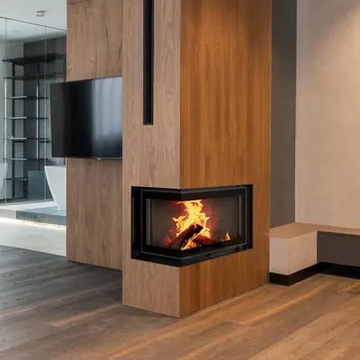 Zdjęcie produktu dla Kominek powietrzny MBM lewy BS 10 kW fi 200 Gilotyna czarne wyłożenie