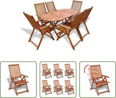 Produktbild von The Living Store 7-tlg. Garten-Essgruppe Massivholz Akazie