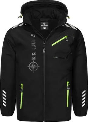 Produktbild von M KJ-136|KIRKJUBØUR® "Alvik" Herren SOFTSHELLjacke 10.000 mm Wassersäule schwarz/grün